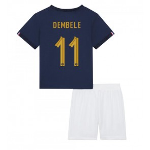 Francie Ousmane Dembele #11 Dětské Domácí dres komplet MS 2022 Krátký Rukáv (+ trenýrky)